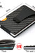 DIENQI Carbon Fiber Card Holder Mini Aluminum Metal RFID Magic Men's Wallet