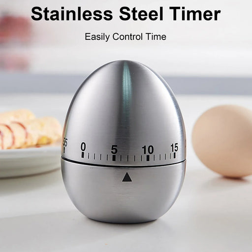 Cooking Tools Kitchen Timer Stainless Steel Egg 60 Minutes Mechanical Alarm Time Clock Counting cute kitchen egg timer