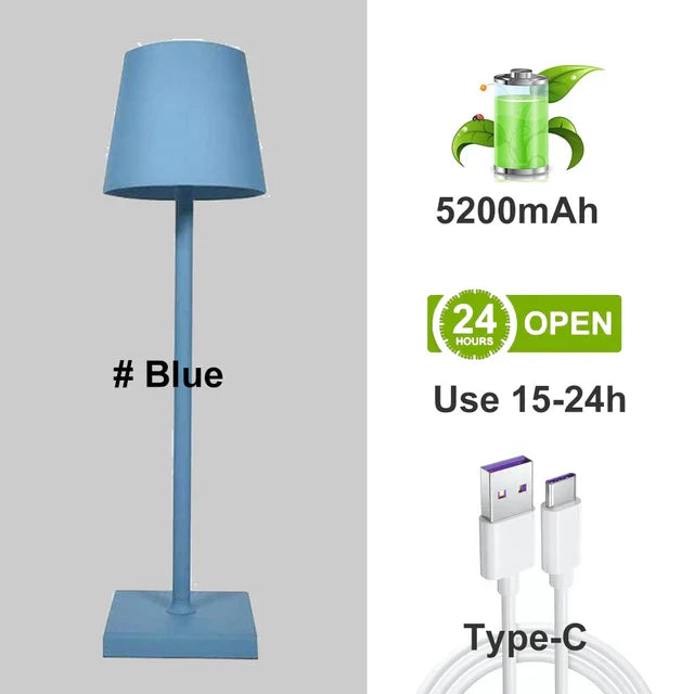 5200mAh USB Aluminum Alloy Desk Lamp LED Rechargeable Table Lights for Bar Living Room Reading Book Wireless Lamp