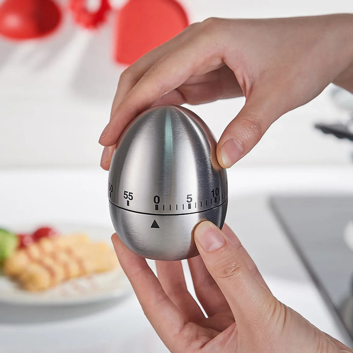 Cooking Tools Kitchen Timer Stainless Steel Egg 60 Minutes Mechanical Alarm Time Clock Counting cute kitchen egg timer