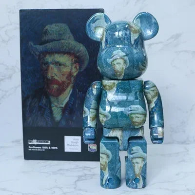 28cm 400% Bearbrick Figure Fashion Violent Bear Statue Desktop Decoration Bearbrick Figurine Luxury Living Room Decoration Decor