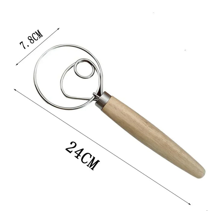 Danish Dough Mixer Kitchen Accessories Stainless Steel Cake Pastry Dough Mixer Whisk Baking Accessories and Tools Gadgets Item