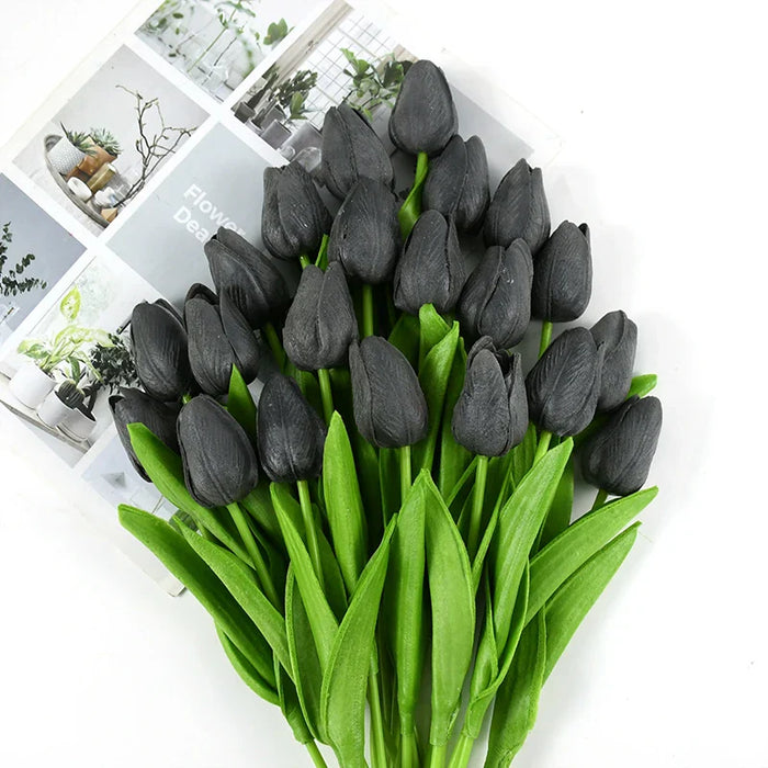 35 cm Tulip Flower Artificial Tulip Bouquet 10/5Pcs PE foam Fake Flower for wedding Ceremony Decor Home Garden Bouquet Decor