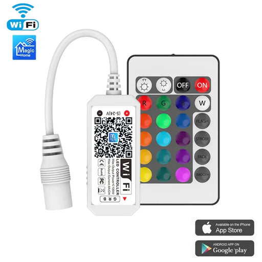 DC12V Wifi Magic Home APP+24Key Remote Control RGB LED Under Cabinet Light Dimmer Kitchen Counter Furniture Kit For Alexa Google