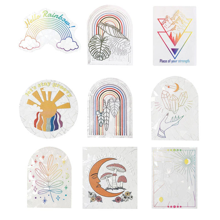 3D Rainbow Sun Catcher Wall Stickers Light Catcher PVC Window Film Self Adhesive Decal Motorcycle Sticker PVC Film Home Decor