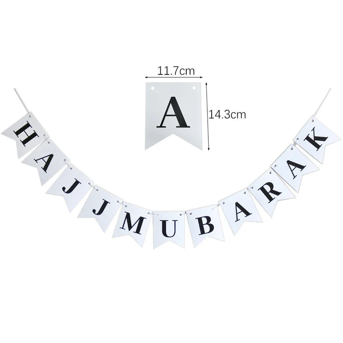 EID Mubarak Banner Ramadan Kareem Banner Party Decorations Supplies Star Moon Hanging Ornament Umrah Mubarak Decoration for Home