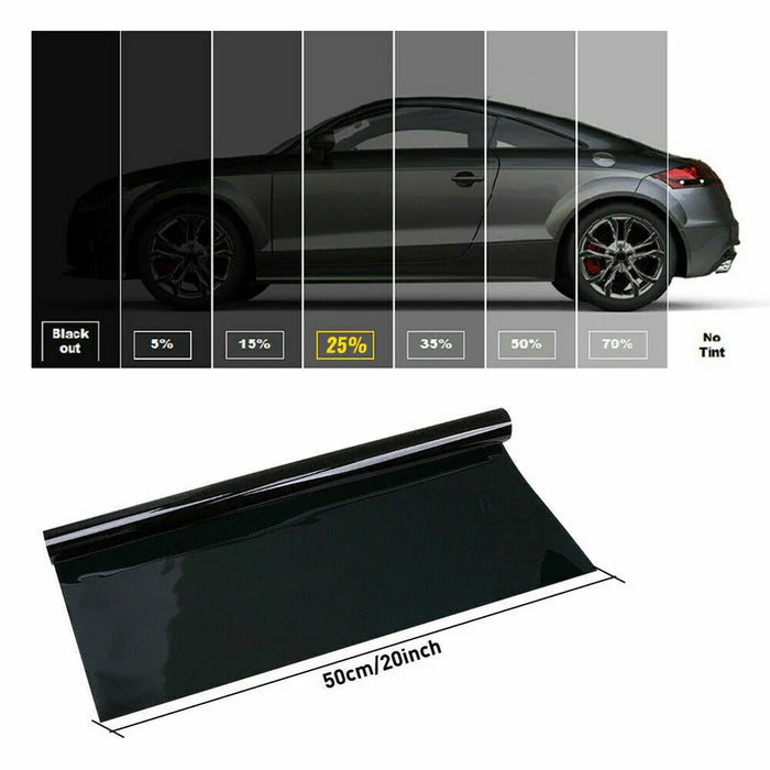 3/5/8m Black Car Window Foils Tint Tinting Film Car Auto Home Decorate Window Glass Film Solar UV Protector Window Sticker Films