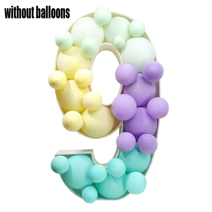 93 Giant Birthday Figure 0-9 Balloon Filling Box 18th Birthday Decor Number 30 40 50 Balloon Frame Anniversary Decoration