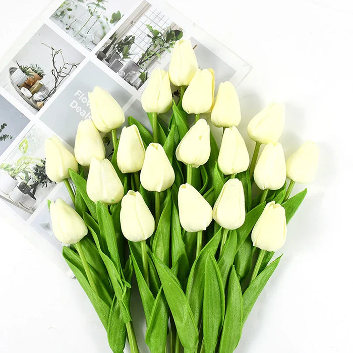 35 cm Tulip Flower Artificial Tulip Bouquet 10/5Pcs PE foam Fake Flower for wedding Ceremony Decor Home Garden Bouquet Decor