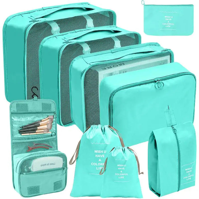 7/8/9/10 Pcs Set Travel Organizer Storage Bags Suitcase Packing Cubes Set Cases Portable Luggage Clothes Shoe Tidy Pouch Folding