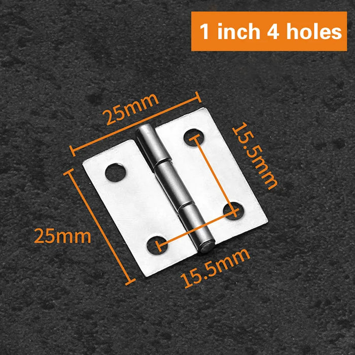 2Pcs Stainless Steel Flat Hinge Cabinet Doors 1 inch 1.5 inch 2inch 2.5 inch 3inch 4inch Windows Hinge Wooden Box Mini Hinge