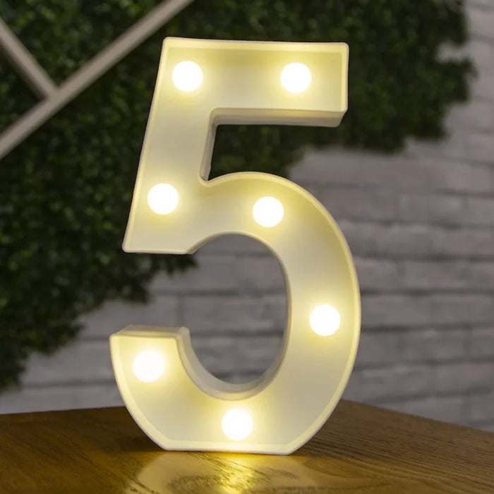 Alphabet Letter LED Lights Luminous Number Lamp Decor Battery Night Light for home Wedding Birthday Christmas party Decoration