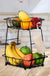 Fruit Storage Basket Dual Tier Small Item Storage Rack Bread Basket Vegatable Storage Stand for Dining Table Countertop Kitchen