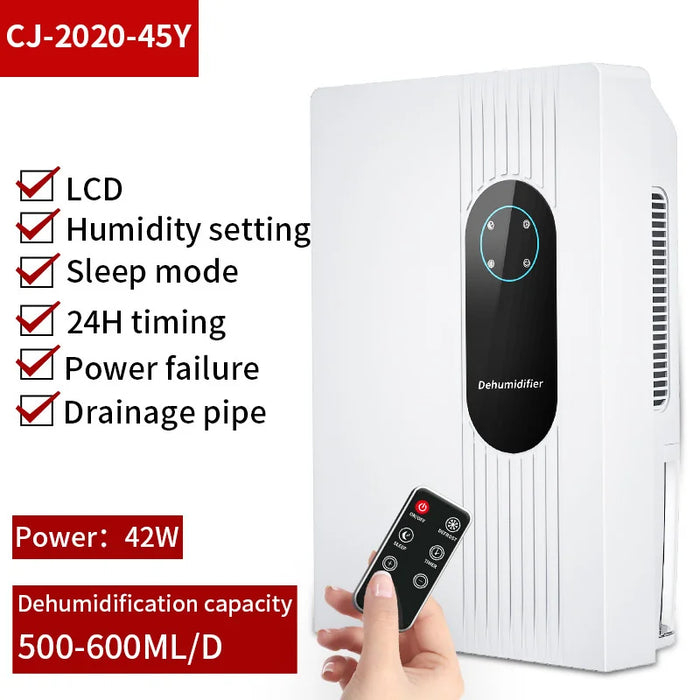 2L Dehumidifier For Home Air Dryer 42W Bedroom Basement Air Dehumidifier Small Moisture Absorption Dryer Dehumidifier