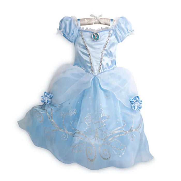 Girls Princess Dress Kids Cinderella Snow White Aurora Sofia Rapunzel Cinderella Halloween Costume Children Birthday Party Dress