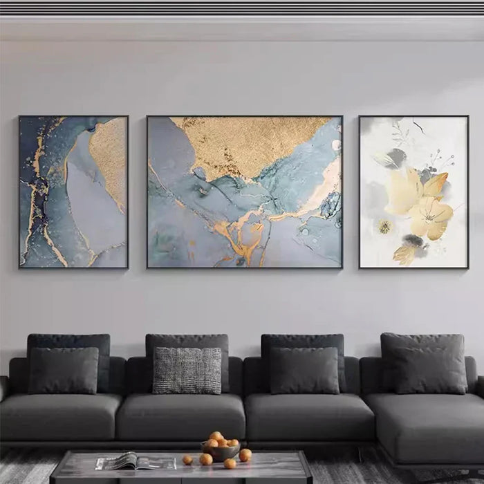 2023 New Arrival Modern Abstract Golden Mountain Landscape Oil Paintings On Canvas China Artwork Wall Decor For Room Unframed