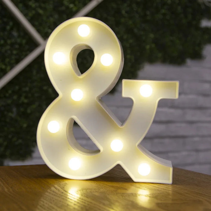 Alphabet Letter LED Lights Luminous Number Lamp Decor Battery Night Light for home Wedding Birthday Christmas party Decoration