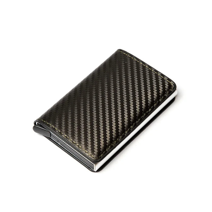 Custom Card Holder Anti-theft Carbon Fiber Wallet Men Credit Card Holder Zipper Coins Pocket Wallet RFID Card Case & Money Clips