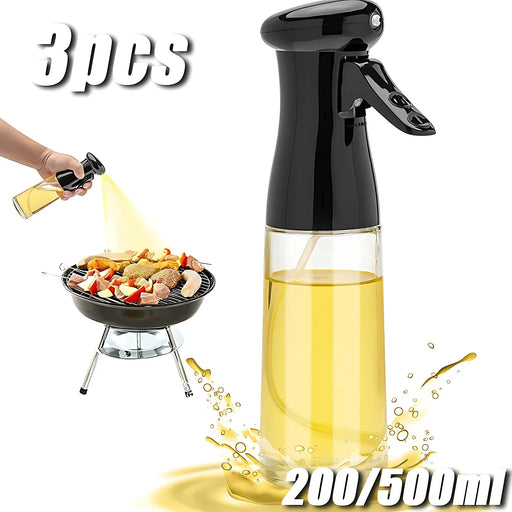 3 Pack 200/500ml Oil Sprayer Bottle Home Kitchen Cooking Oil Dispenser Fitness Fat Loss Camping BBQ Vinegar Sauce Sprayer Bottle