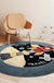 Nordic Carton Round Rug Carpets for Home Living Room Bedroom Kids Room Blanket Plush Floor Mat Decoration Salon Pile Area Rug