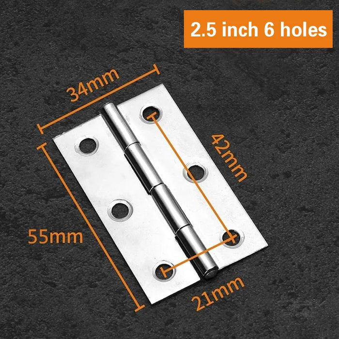 2Pcs Stainless Steel Flat Hinge Cabinet Doors 1 inch 1.5 inch 2inch 2.5 inch 3inch 4inch Windows Hinge Wooden Box Mini Hinge