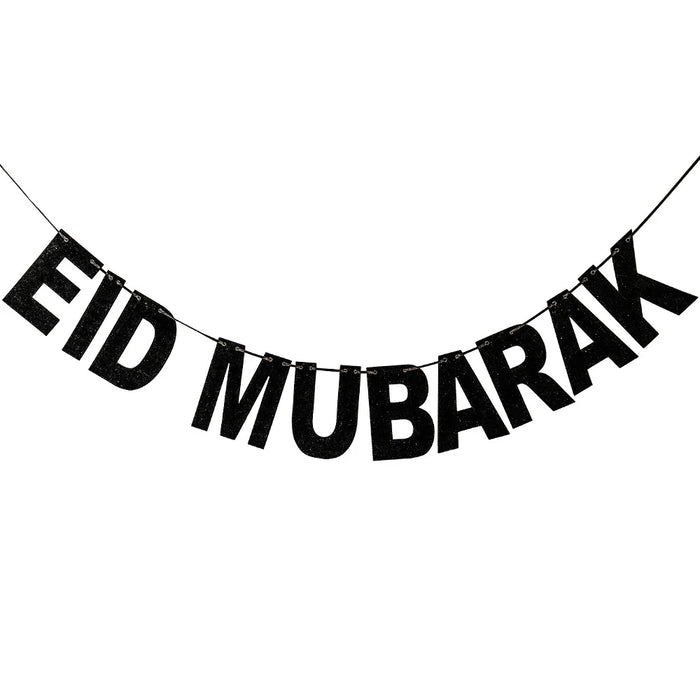 EID Mubarak Banner Ramadan Kareem Banner Party Decorations Supplies Star Moon Hanging Ornament Umrah Mubarak Decoration for Home