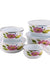 5Pcs/ enamel bowl Set Creative Flower Animal Enamel Bowls Salad Food Bowls with Plastic Covers for Home Kitchen ceramic bowl