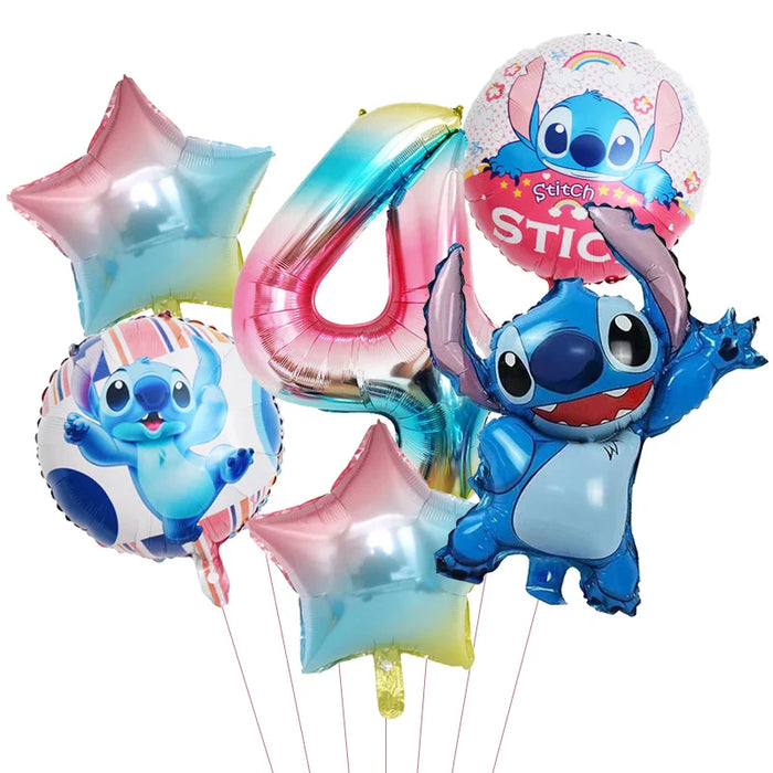 6pcs Disney Lilo & Stitch Party Balloons Stitch 32" Number Balloon set Baby Shower Birthday Party Decorations Kids Toy Gifts