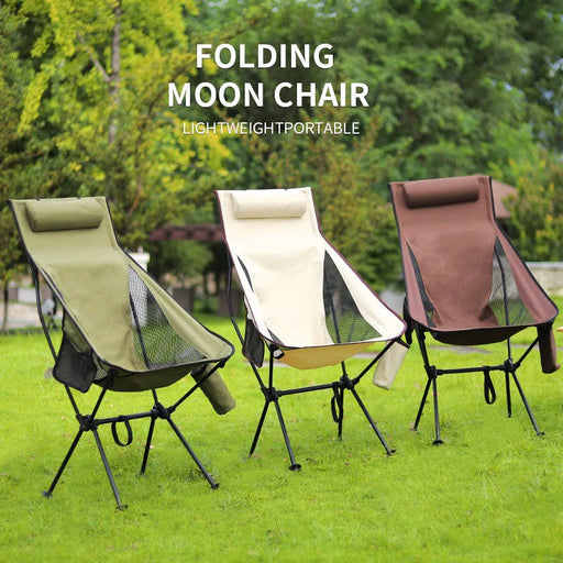 Camping high back moon chair ultra light aluminum alloy fishing picnic barbecue chair portable beach camping leisure chair