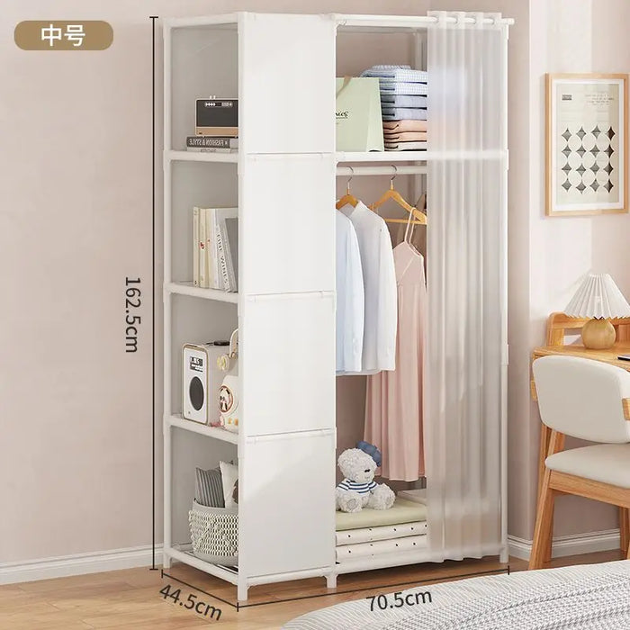 Dustproof Wardrobe Simple Assembly DIY Storage Wardrobe Bedroom Open Storage Cabinet Household Foldable Multi-layer Wardrobe