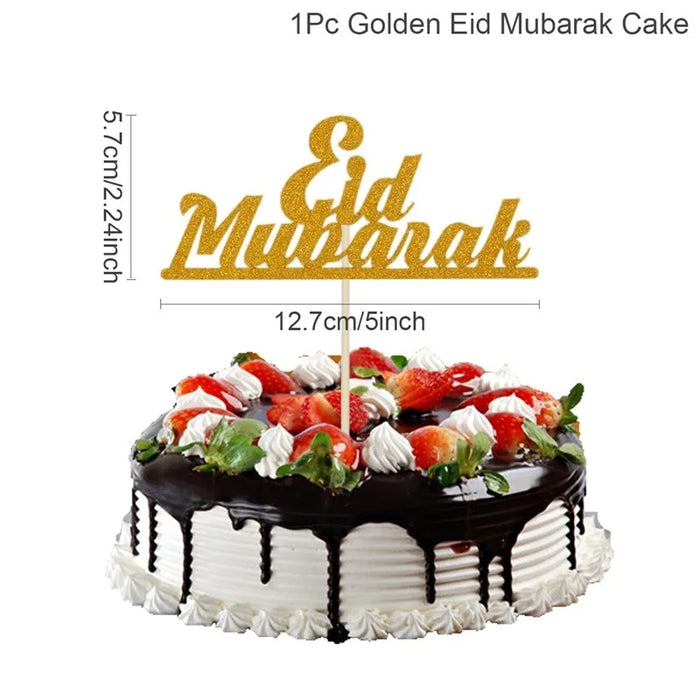 Eid Mubarak Plates Banner Balloon Tableware Ramadan Decoration 2024 Ramadan Kareem Islamic Muslim Party Decor Eid Al Adha Gifts