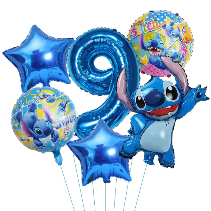 6pcs Disney Lilo & Stitch Party Balloons Stitch 32" Number Balloon set Baby Shower Birthday Party Decorations Kids Toy Gifts