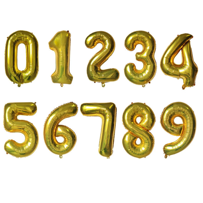 32inch Gold Blue Red Number Foil Balloons 1 2 3 4 5 6 7 8 9 18 years Old Birthday Party Wedding Decoration Baby Shower Globos