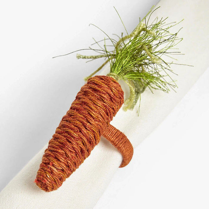 6pcs Easter Napkin Rings Jute Creative Rabbit Ear/Carrot Hand-woven Napkin Buckle Holder Party Kitchen Weddings Table Decoration