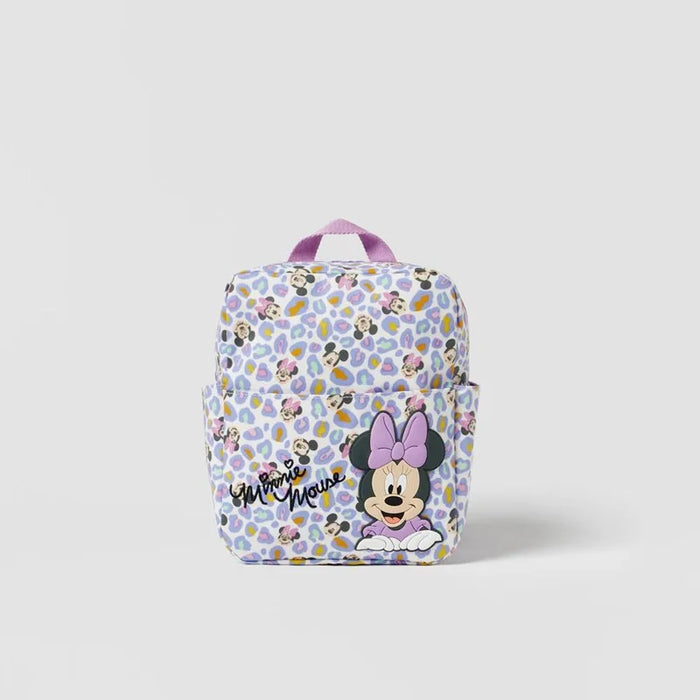 Disney Cute Mickey and Minnie Children's Backpack Girls Cartoon Print Large Capacity Book Storage Kindergarten Baby School Bag