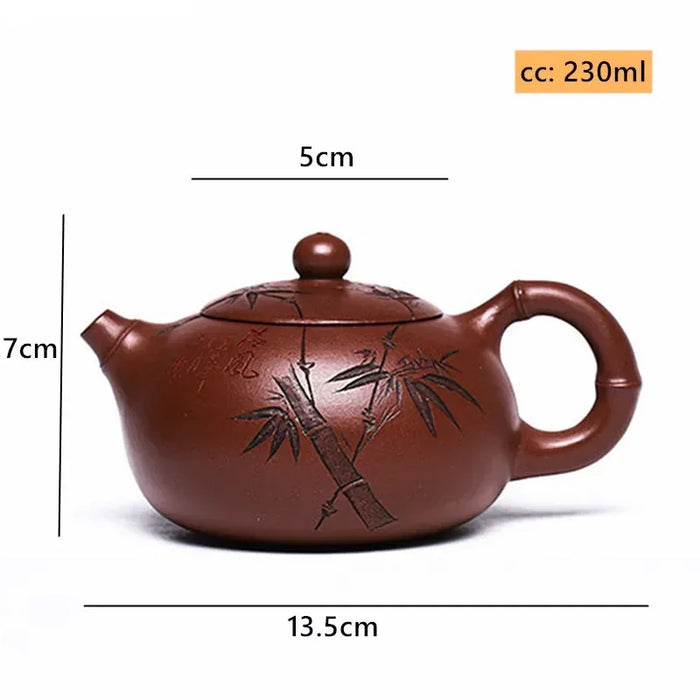 230ml Authentic Yixing Purple Clay Teapot Master Handmade Xishi Kettle Custom Beauty Tea Infuser Chinese Zisha Tea Accessories