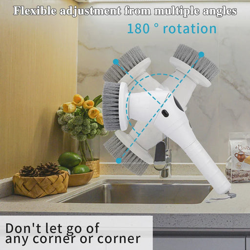 8 In 1 Cleaner Electric Cleaning Brush Spin Scrubber Kitchen Bathroom Household Rechargeable Rotary Cleaning Brush Tool For Home