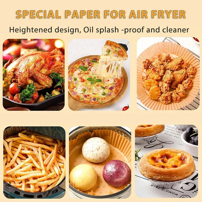 50/100Pcs Air Fryer Disposable Paper Non-Stick Airfryer Baking Papers Round Air-Fryer Paper Liners Paper Kitchen Accessories