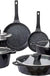 Country Kitchen Induction Cookware Sets - 13 Piece Nonstick Cast Aluminum Pots and Pans with BAKELITE Handles, Glass Lids (Navy)