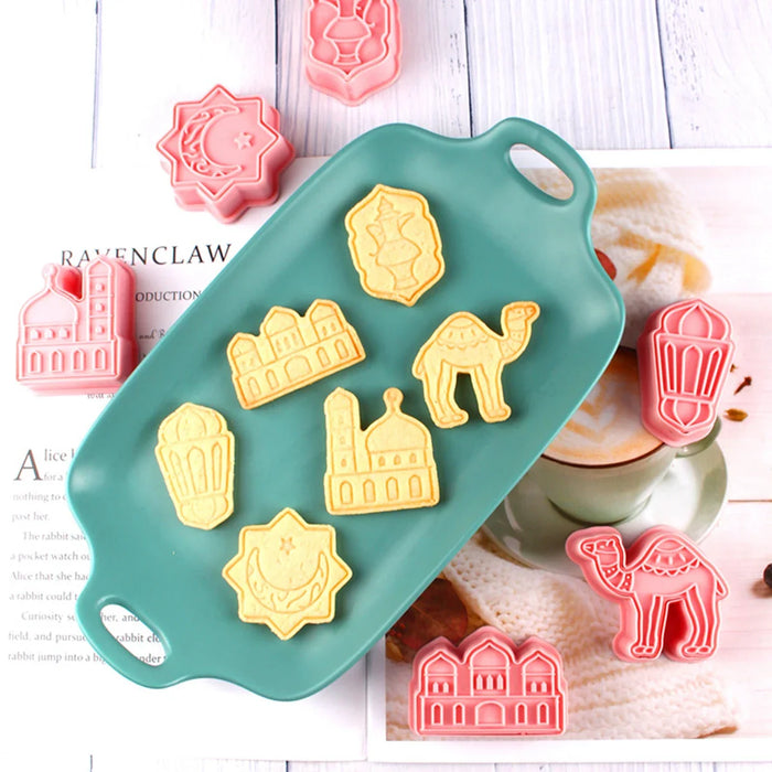 Eid Mubarak Biscuit Mold Cookie Cutters DIY Baking Tools Ramadan Decoration for Home Al Adha 2024 Islamic Muslim Party Decor