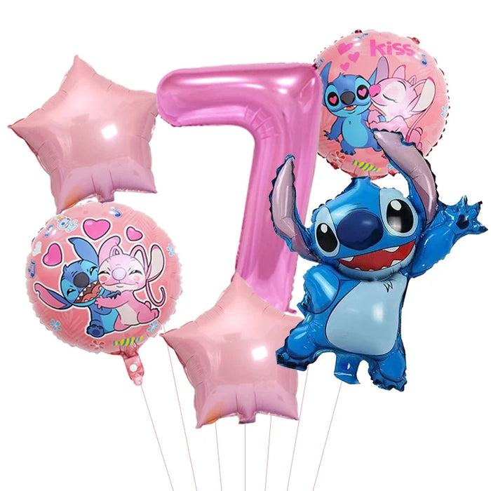 6pcs Disney Lilo & Stitch Party Balloons Stitch 32" Number Balloon set Baby Shower Birthday Party Decorations Kids Toy Gifts