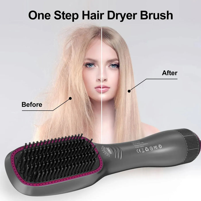 3 In 1 Hot Air Comb Styling Comb for Straight Curly Electric Hot Air Brush Women Anion Heating Comb Hair Straightening Brush