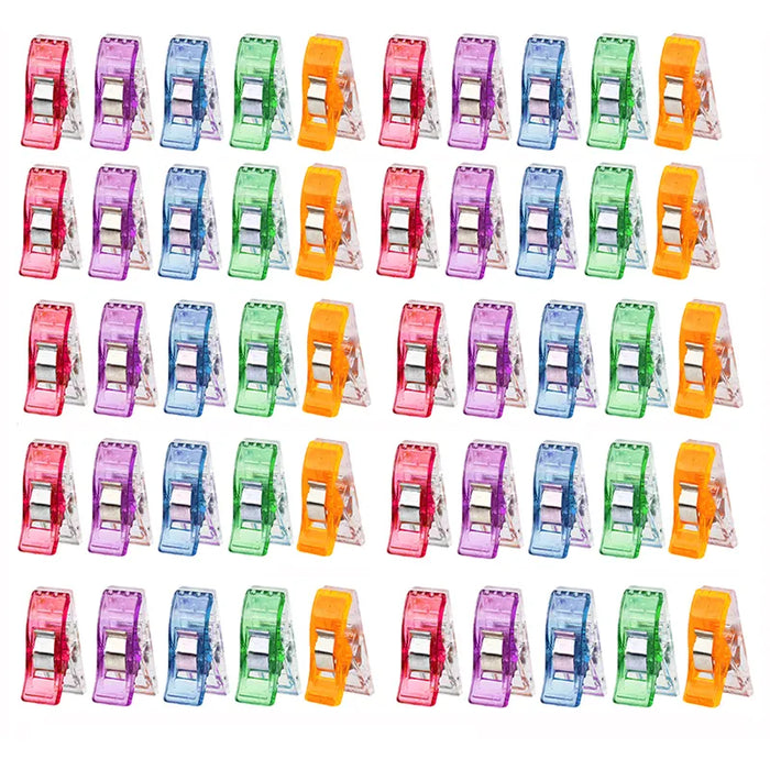 50PCS Sewing Clips Colorful Clips Multipurpose Plastic Craft Crocheting Knitting Safety Clothing Clips Color Binding Clips Paper