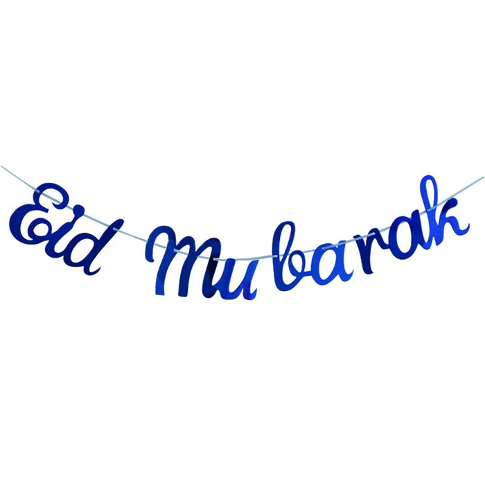 EID Mubarak Banner Ramadan Kareem Banner Party Decorations Supplies Star Moon Hanging Ornament Umrah Mubarak Decoration for Home