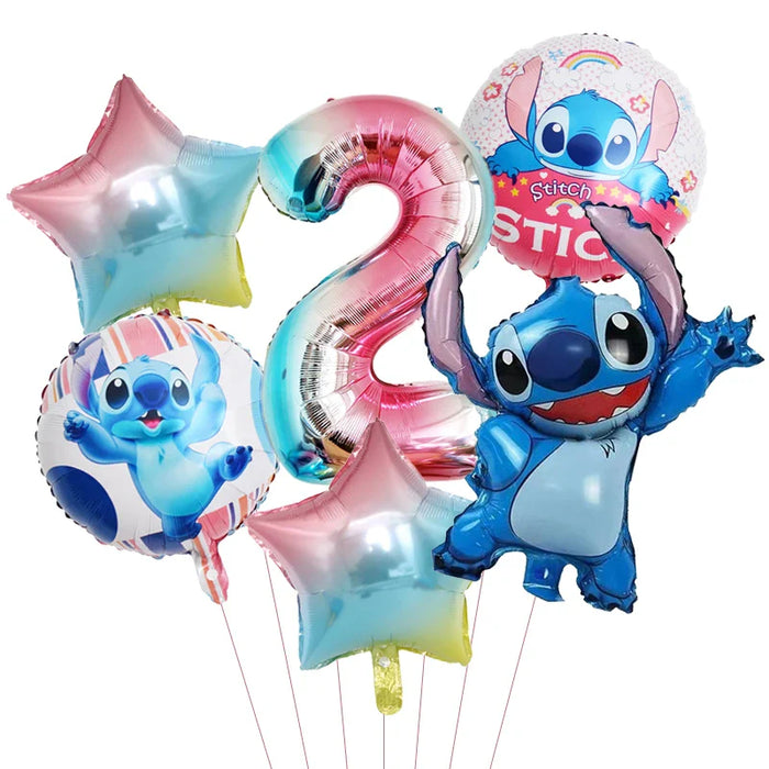 6pcs Disney Lilo & Stitch Party Balloons Stitch 32" Number Balloon set Baby Shower Birthday Party Decorations Kids Toy Gifts