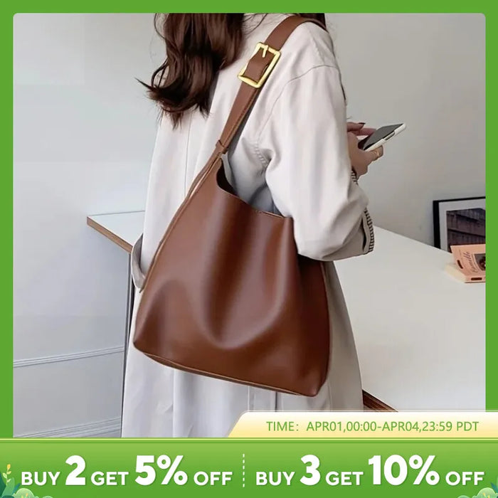 All-Match Women Shoulder Bag Solid Fashion Handbag Crossbody Bag Women's Minimalist PU Leather Bag For Work