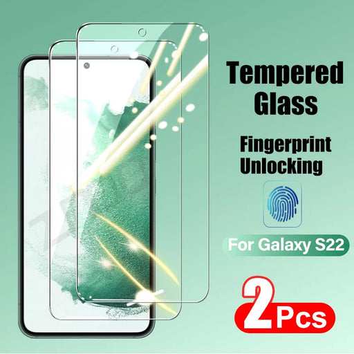 2PCS Tempered Glass For Samsung Galaxy S21 S22 S23 Plus Screen Protectors Fingerprint Unlocking For Galaxy S21 S20 FE Glass