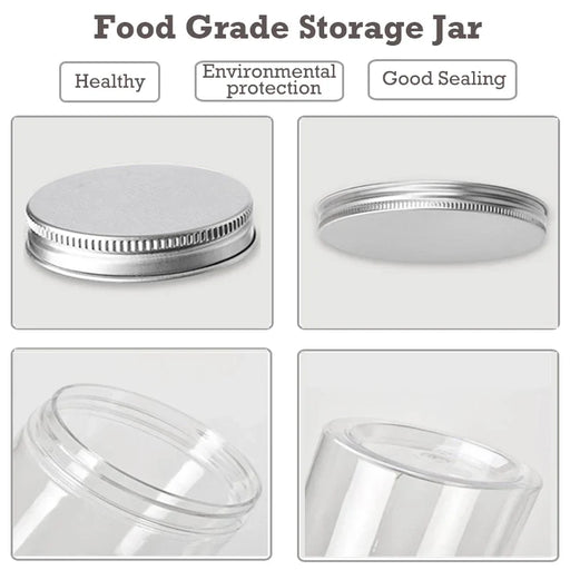 20pcs 200ml Empty Plastic Jars PET Clear Jar Cosmetic Face Cream Container Nut Candy Grain Storage Jar Home Kitchen Supplies