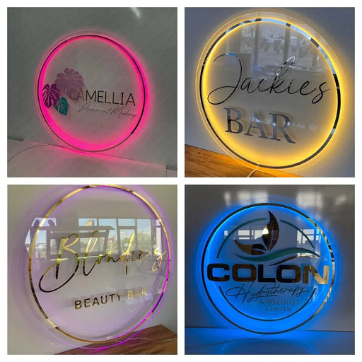 Custom Business Logo 3D Beauty Salon Nail Hair Studio 3D Acrylic Signs Custom Company Name LED Neon Lights Dropshipping