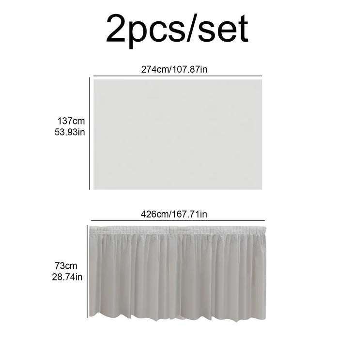 2pcs Disposable tablecloth table skirt